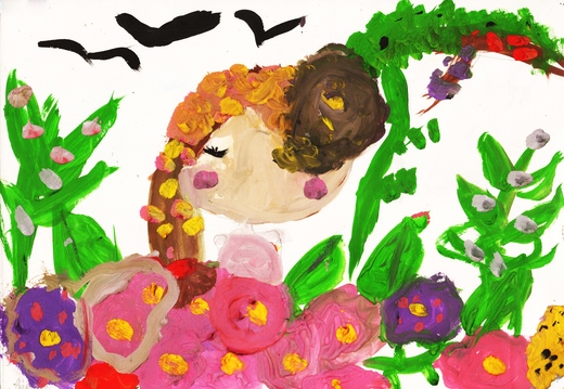Дівчина у квітах