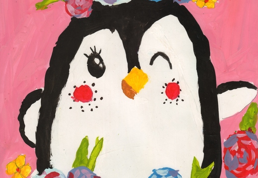 Пінгвінчик у квітах