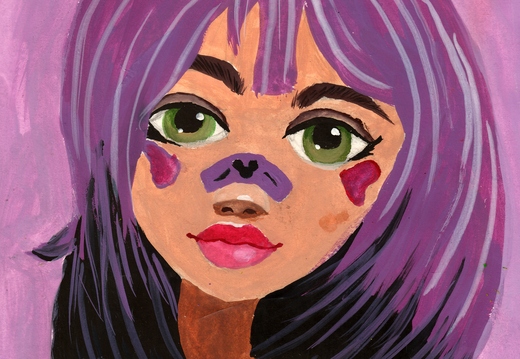 Дівчина з фіолетовими волоссям